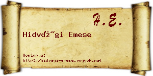 Hidvégi Emese névjegykártya